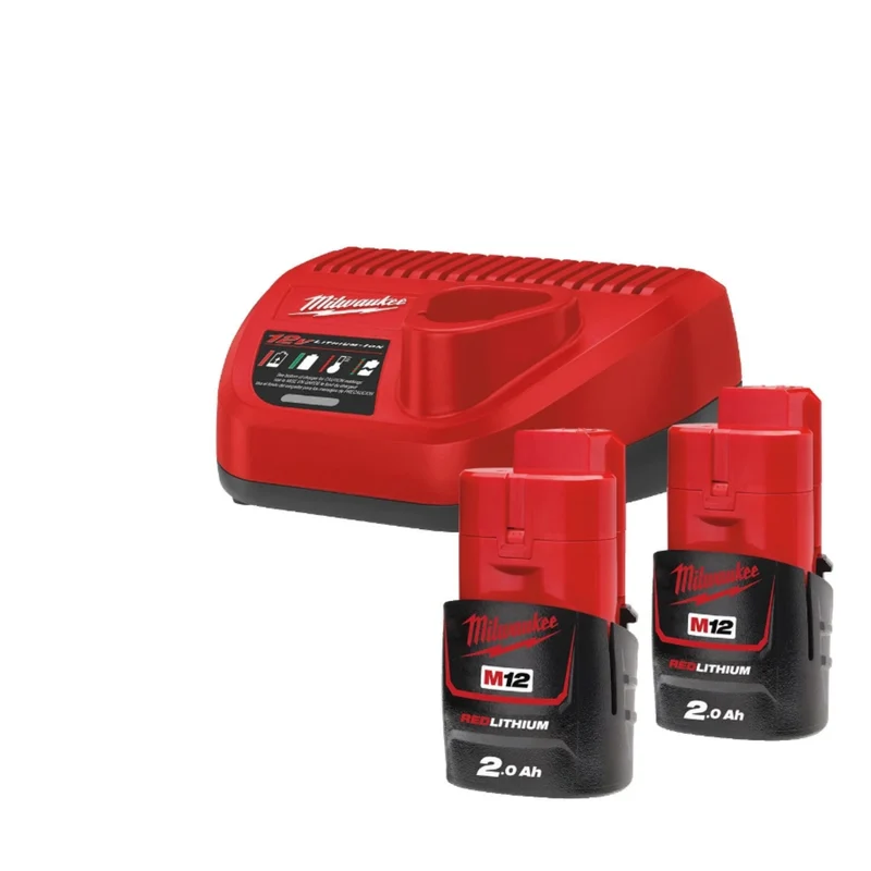 Milw BATTERIPACK M12 NRG-202 2X2.0AH LADDARE