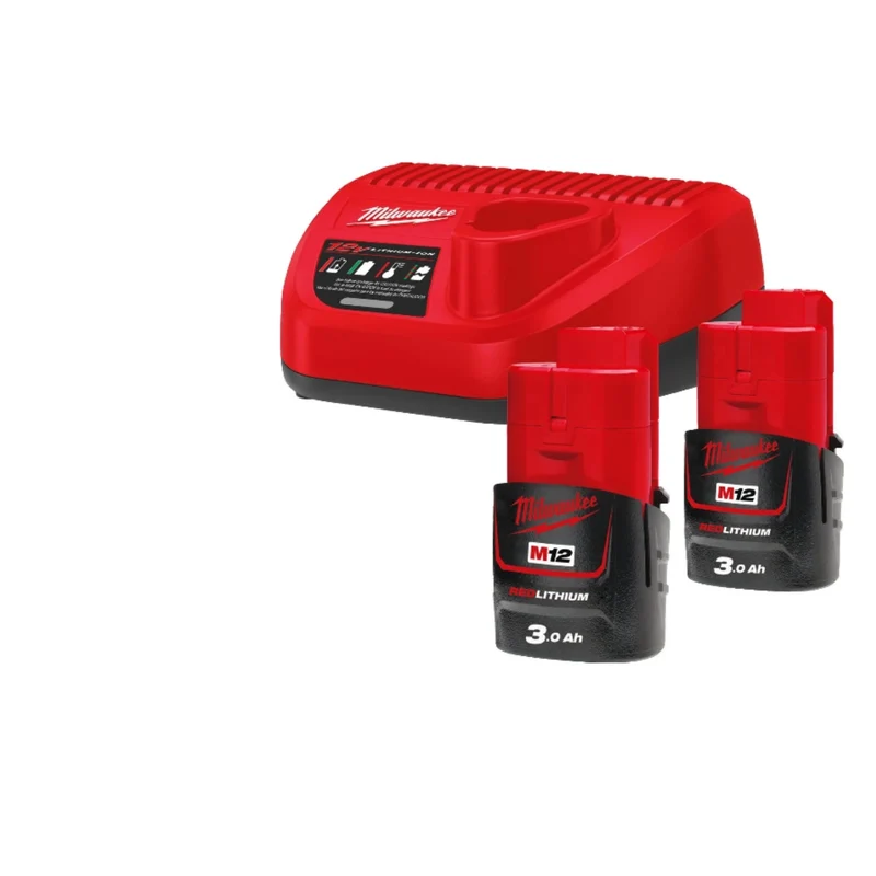 Milw Batterikit M12 laddare + 2x3Ah NRG-302