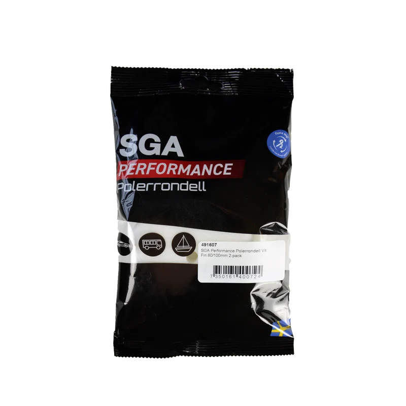 SGA Performance Polerrondell Vit Fin 80/100 mm 2-pack
