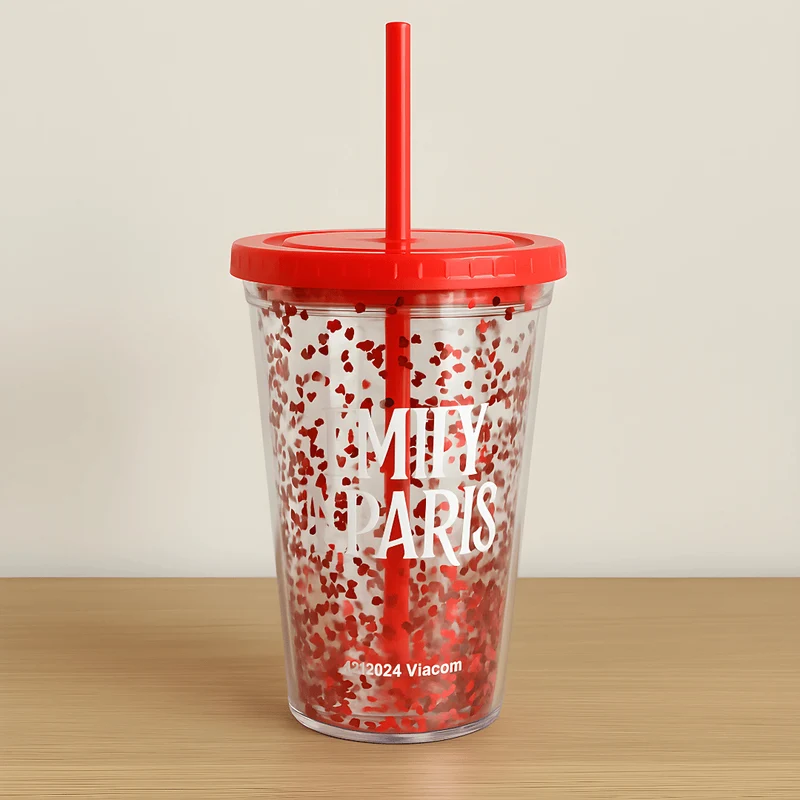 Emily in Paris Festival Tumbler 400ml – Reusable Cup with Straw