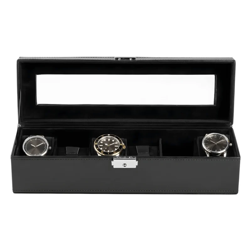AURIOL Premium Watch Box & Travel Case – Leather Look with Velvet Interior
