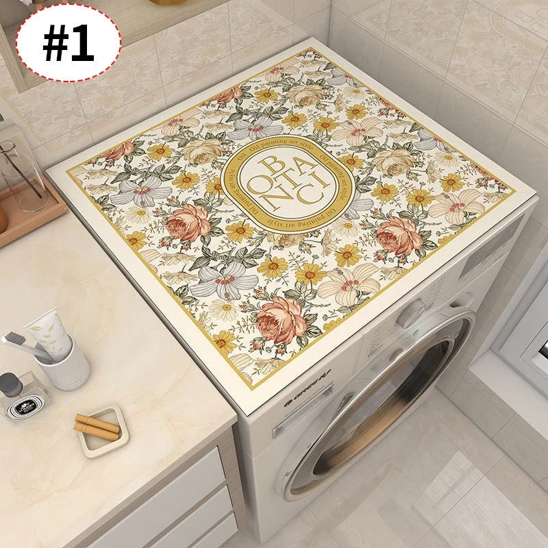 Retro Floral Vaskemaskine Cover Drainer Mat