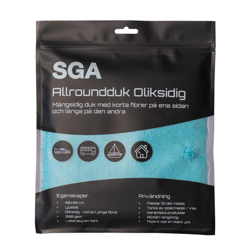 Allround Mikrofiberduk SGA Allroundduk Oliksidig, 40x40 cm