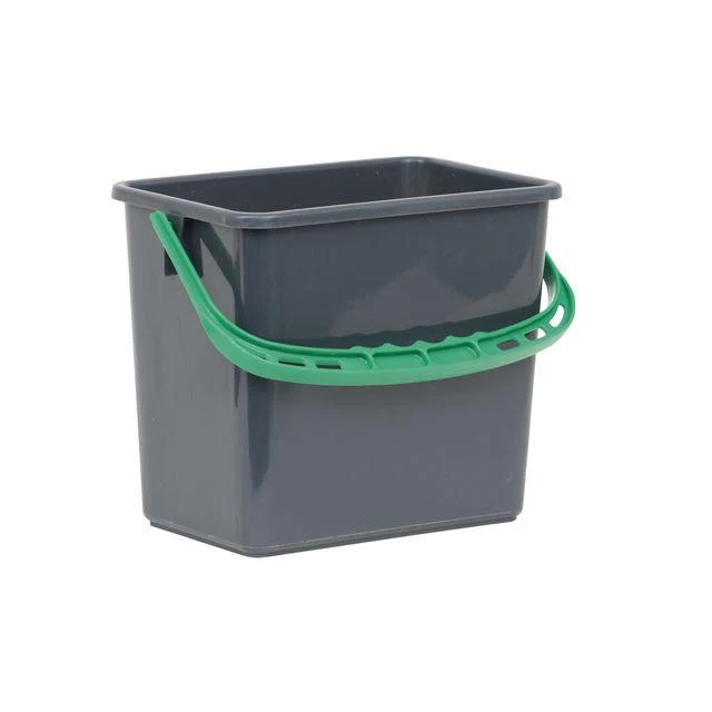 Hink grå, grönt handtag 6L