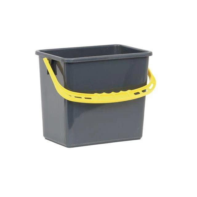 Hink grå, gult handtag 6L