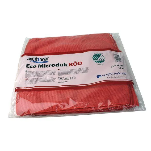 Microfiberduk ACTIVA ECO 32x32cm röd