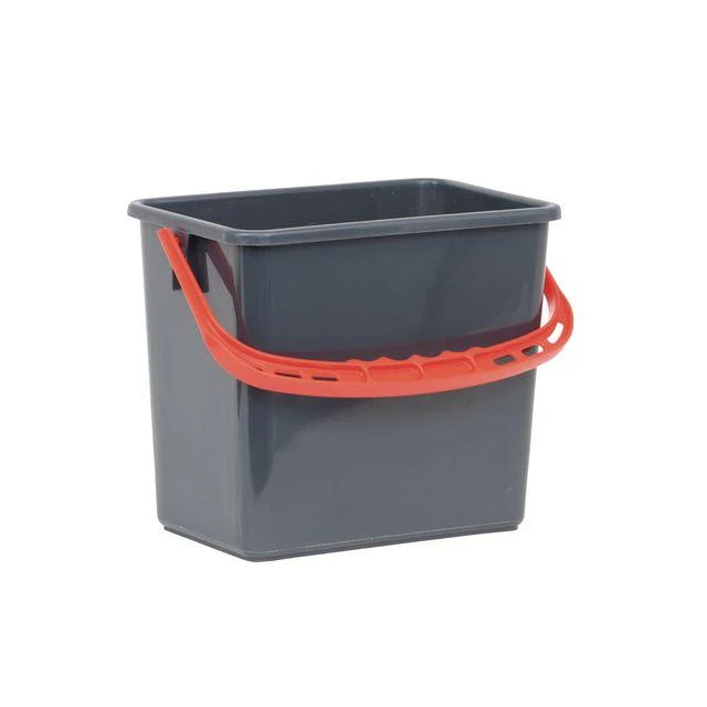 Hink grå, rött handtag 6L