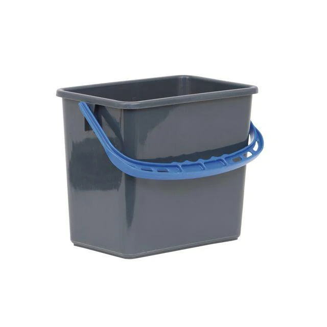 Hink grå, blått handtag 6L