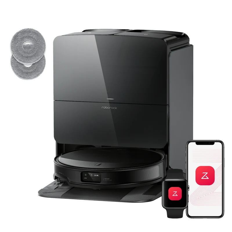 Roborock Saros 10R robotdammsugare-set med multifunktionell laddningsstation 4.0 (inkluderar 2 extra antibakteriella roterande moppar)