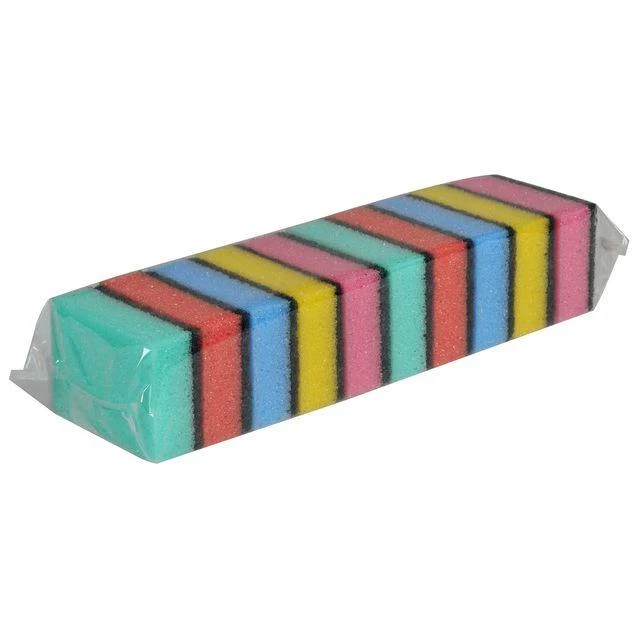 Rengöringssvamp 9x6cm 10/fp flerfärgad
