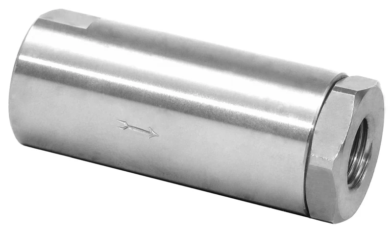 Mosmatic Check Valve – 90.058 – 3", IN 1/4" NPTF x OUT 3/8" NPTF – INOX – 5000 psi – Soft Spring