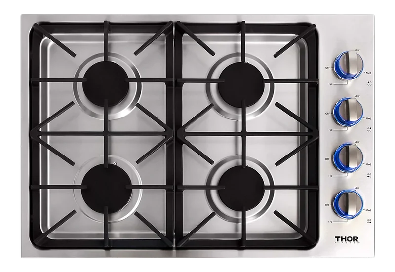 Thor Kitchen Professional Drop-In Gas Cooktop with Four Burners in Stainless Steel