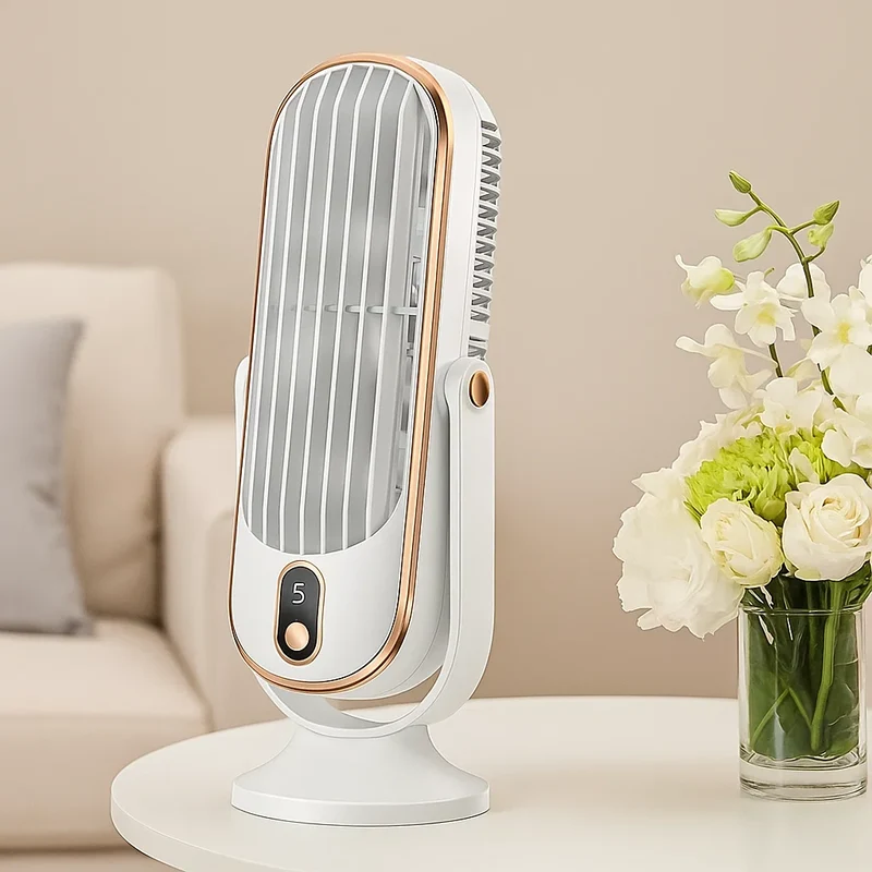 Bærbar USB Ventilator med 360° Drejefunktion og Fem Hastigheder