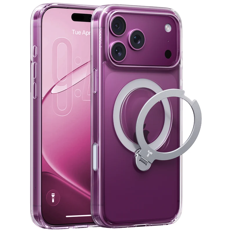 TORRAS Ostand Q3 Spin iPhone 17 Pro/18 Pro Cover, Klar