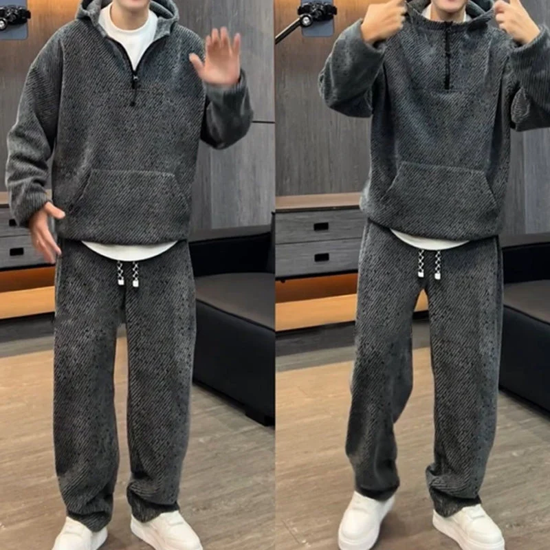 Icone™ UrbanWear: Moderiktig Urban Hoodie Och Lösa Byxor Set