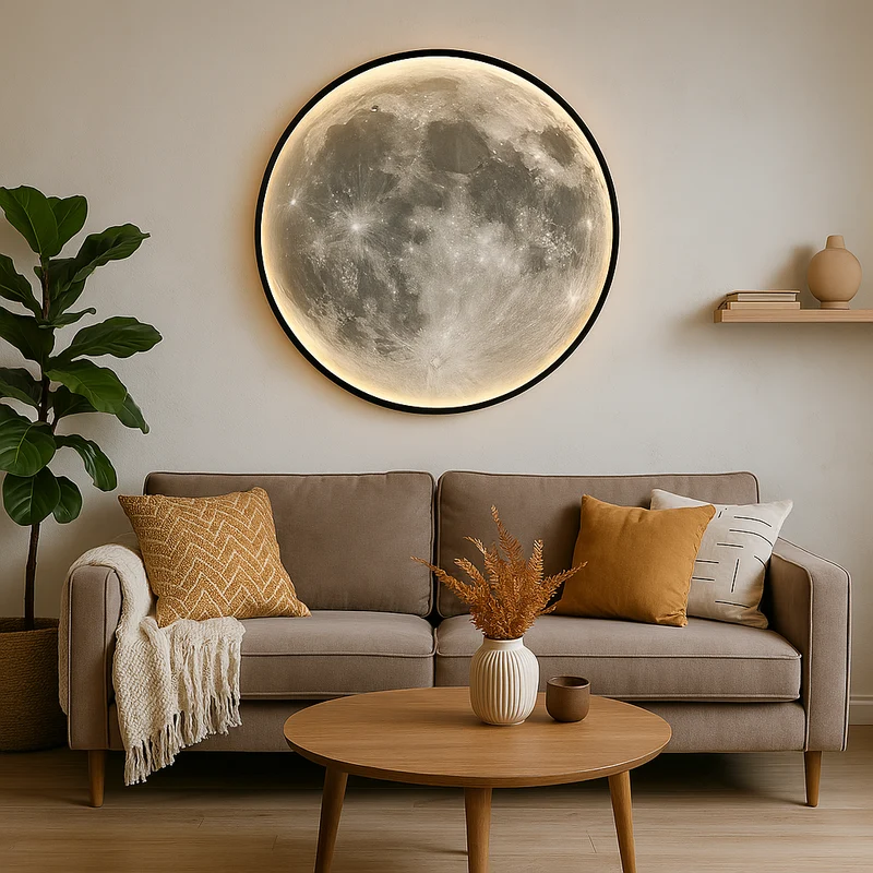 Månelampe til Væg | Realistisk Overflade & Blød LED-Glød