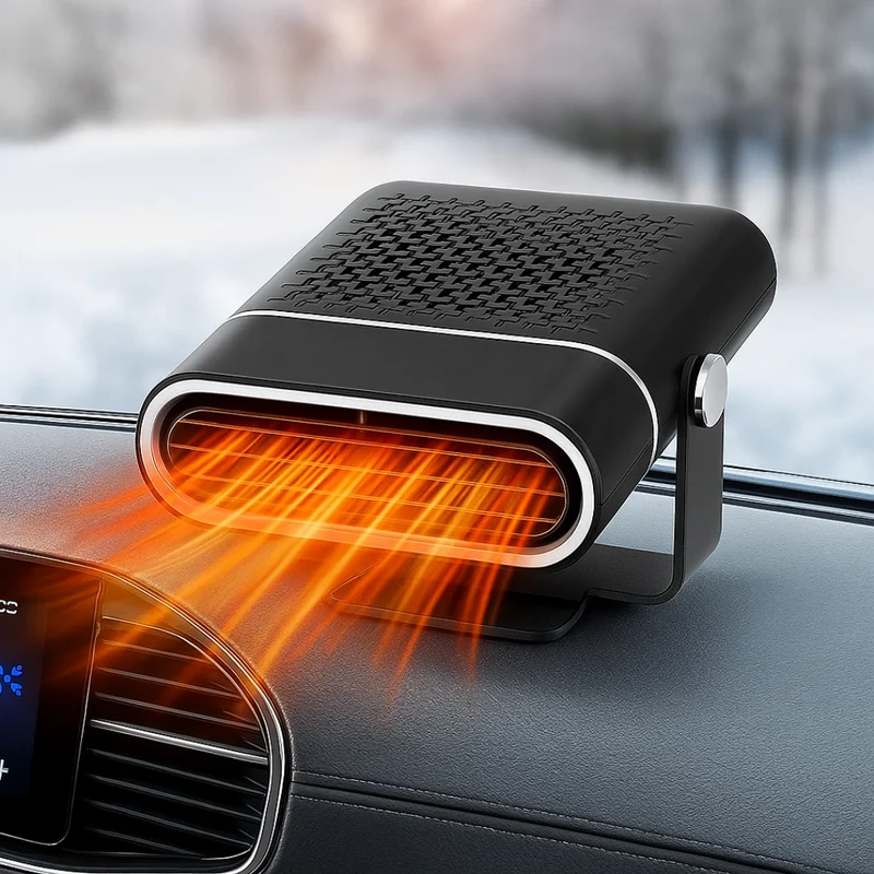 Kompakt Bilvarmer med USB & 12V – Hurtig Afisning & Ventilation