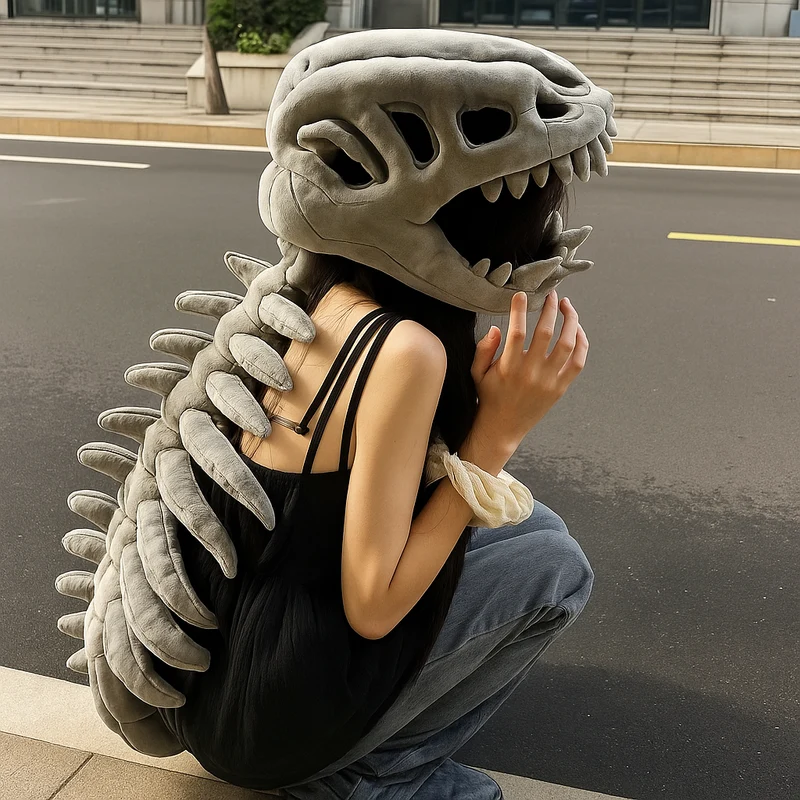 Blødt Dinosaur Skeletkostume til Fantasifuld Leg og Komfort