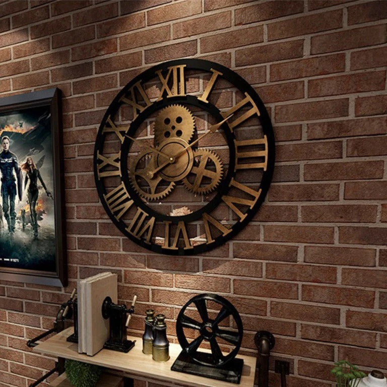 Retro Industrivægur i Træ – Stilfuld og Støjsvag