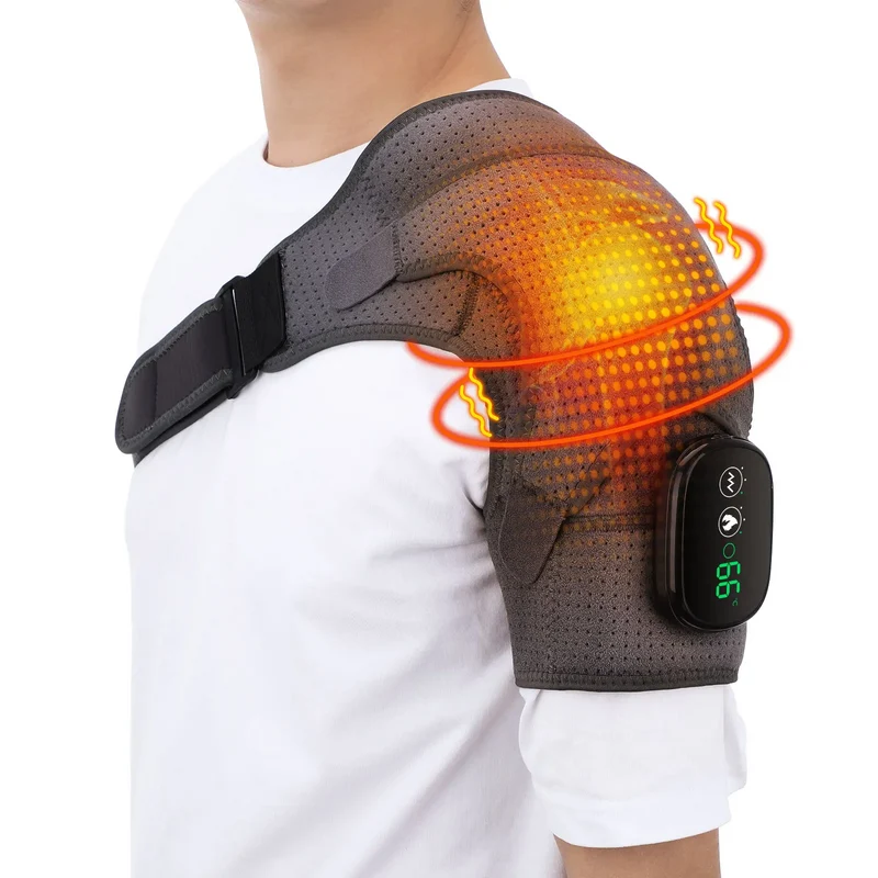 Smertelindring Skulderbandage med Justerbar Varme og Massage