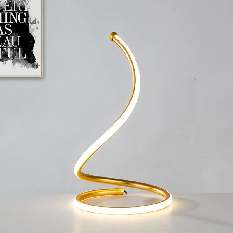 Spiralformet Lampe i Silicagel – Guldlys til Dit Hjem