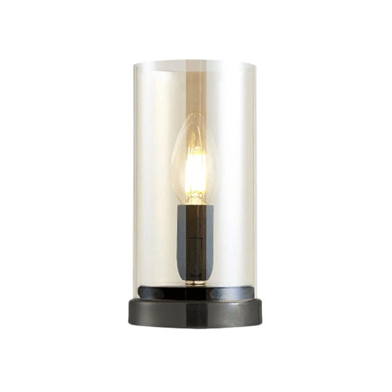 Stilfuld Industriel Bordlampe i Sort Glas til Stuen