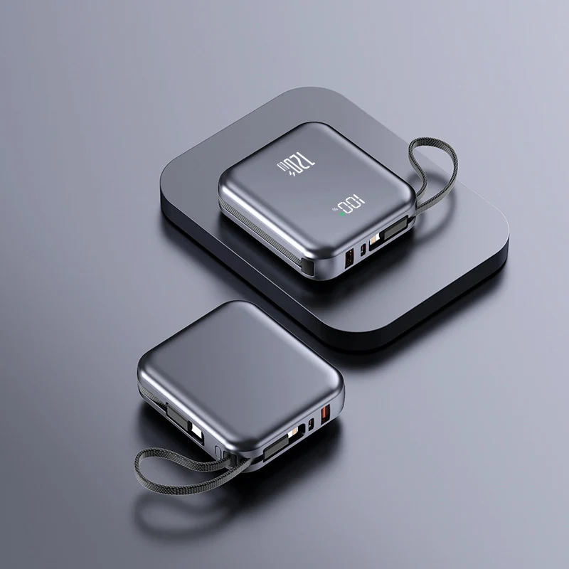 Effektiv 20000mAh Powerbank med Hurtigopladning og Type-C Kabel