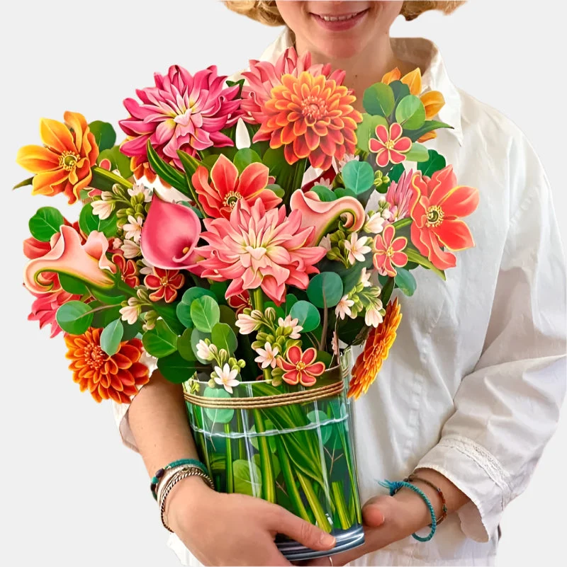 Evighedsbuket: Uforglemmelig 3D Blomsterhilsen i Kort