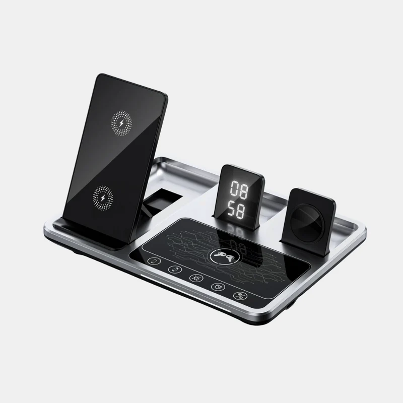 Effektiv 4-i-1 Trådløs Oplader til Apple & Qi-enheder