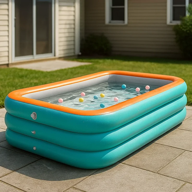 Oppustelig Rund Pool i Holdbar PVC til Sommerhygge