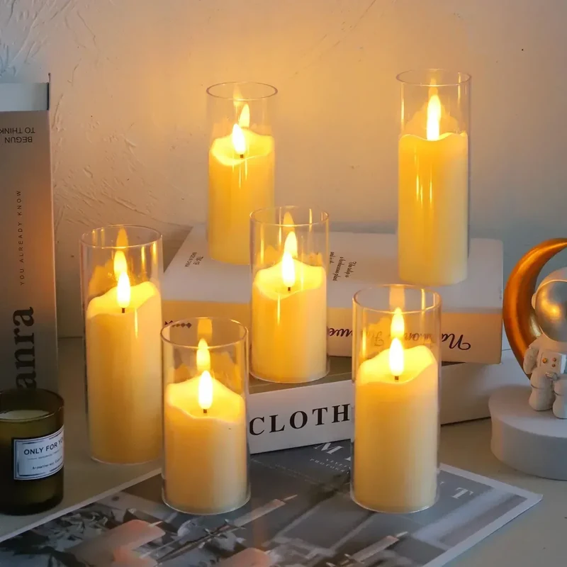 Flammesikre LED Stearinlys i Glas - Hygge & Sikkerhed