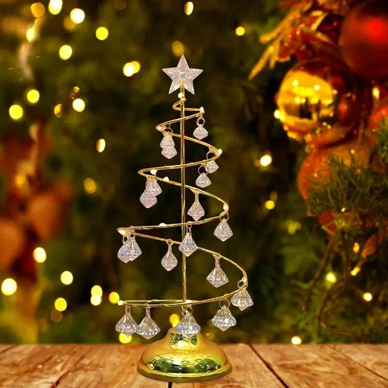 Elegant LED Bordlampe med Spiraldesign til Julestemning
