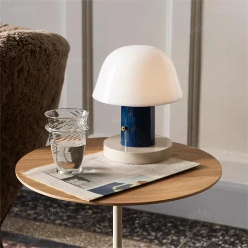 Elegant Svampeformet Bordlampe med Justerbar LED-lys