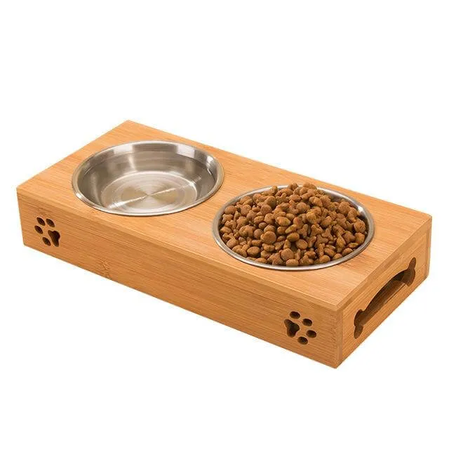Træ Pet Food Skål