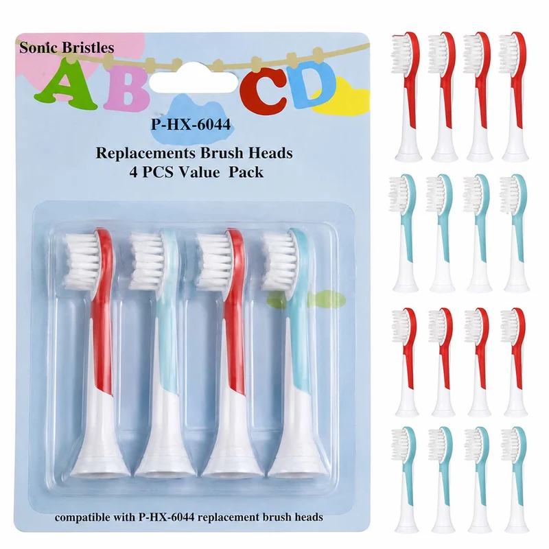 16-Pack Kids Replacement Toothbrush Heads Compatible with Philips Sonicare HX6044