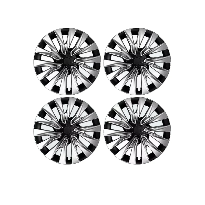 18-Inch Full Coverage Turbine Wheel Cover Hubcap for Tesla Model 3 Highland, Silver/Black