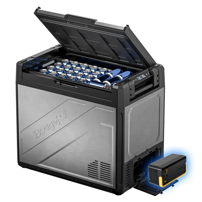 BougeRV New Rocky V3.0 81QT Dual Zone 12V Car Fridge with 240Wh