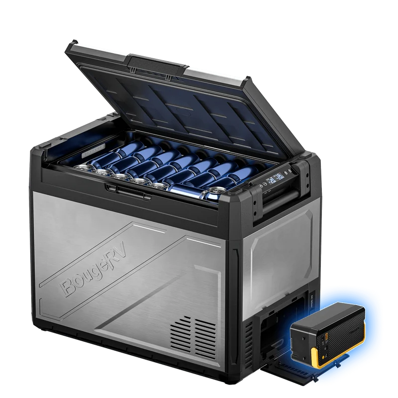 BougeRV New Rocky V3.0 69QT Dual Zone 12V Car Fridge with 240Wh