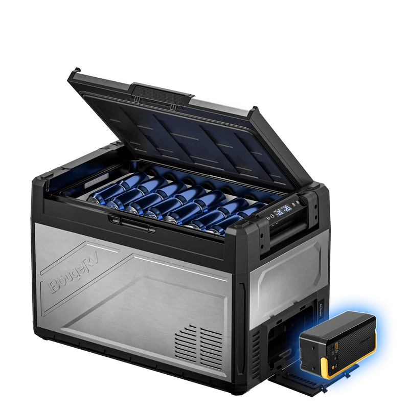 BougeRV New Rocky V3.0 55QT Dual Zone 12V Car Fridge with 240Wh