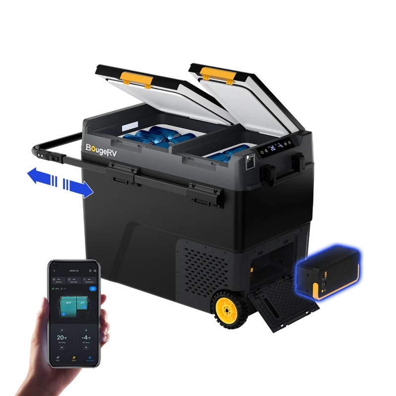 BougeRV New CRD2 V2.0 61QT Dual Zone 12V Portable Fridge