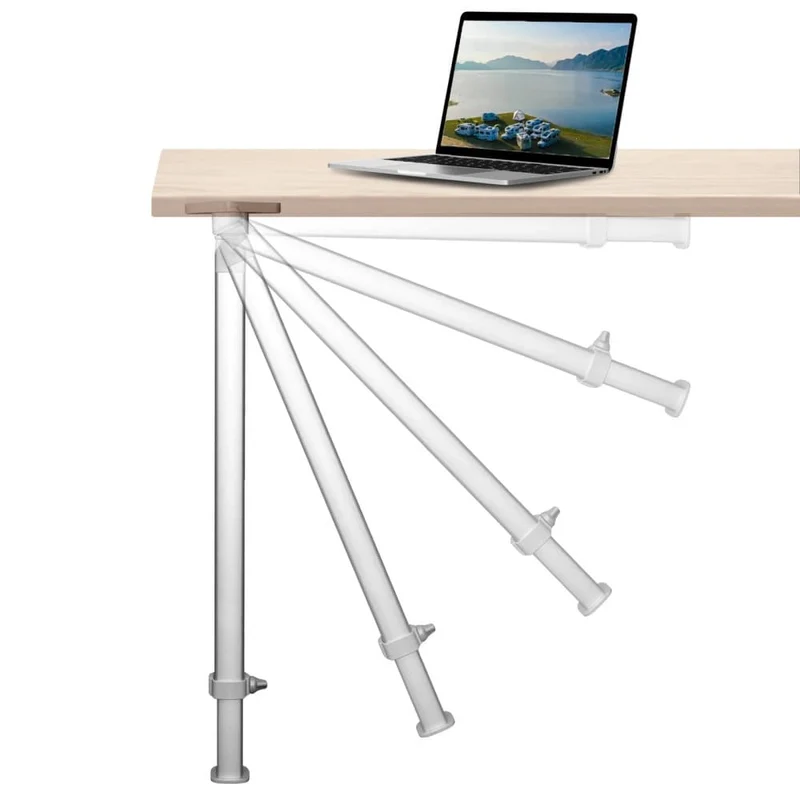 Folding Telescoping Table Legs, Adjustable Height 54-93 cm, Durable Aluminum Alloy, White