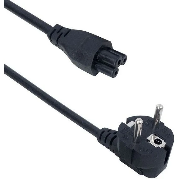 Fuj:tech CEE 7/7 - C5 Power Cable with Angle Plug, Black