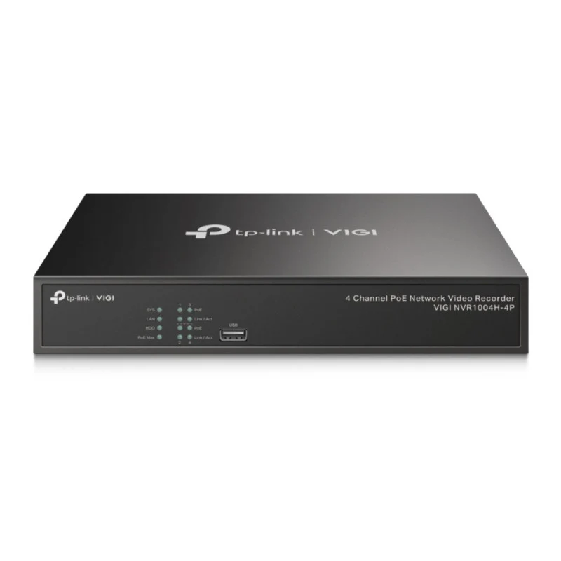 TP-Link VIGI NVR1004H-4P Network Video Recorder, Black