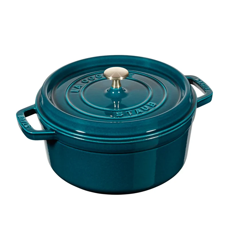 Staub Round Cocotte 24 cm, 3.8 L, Majolique La Mer, For all hob types