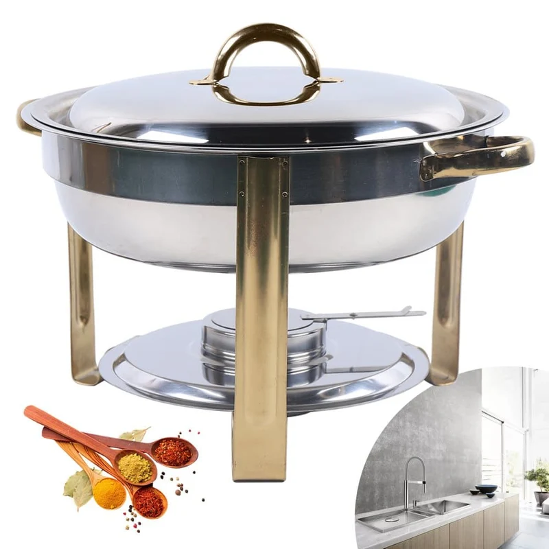 Food warmer, stainless steel, insulated, Silver