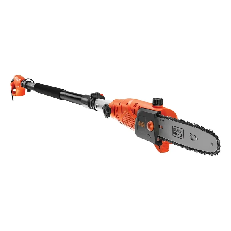 Black and Decker Pole Chainsaw 800W 25cm 230V, Orange/Black