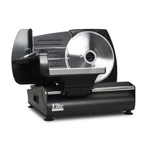 Elite Ultimate Precision Stainless Steel Electric Food Slicer Blk