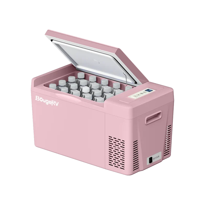 BougeRV 12V 23 Quart Pink Mini Fridge