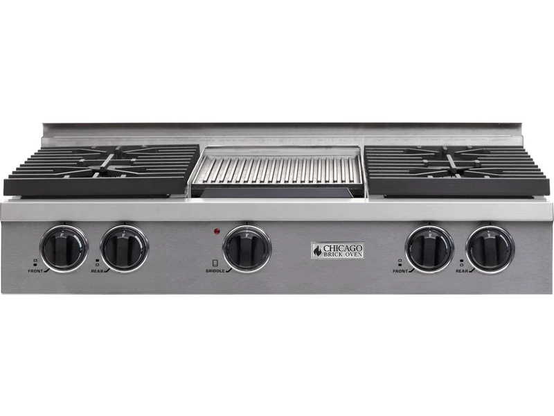Chicago Brick Oven - 36" Natural Gas Rangetop with Sealed Burners (4-6 Burner Options) - Pro-Style Cooking