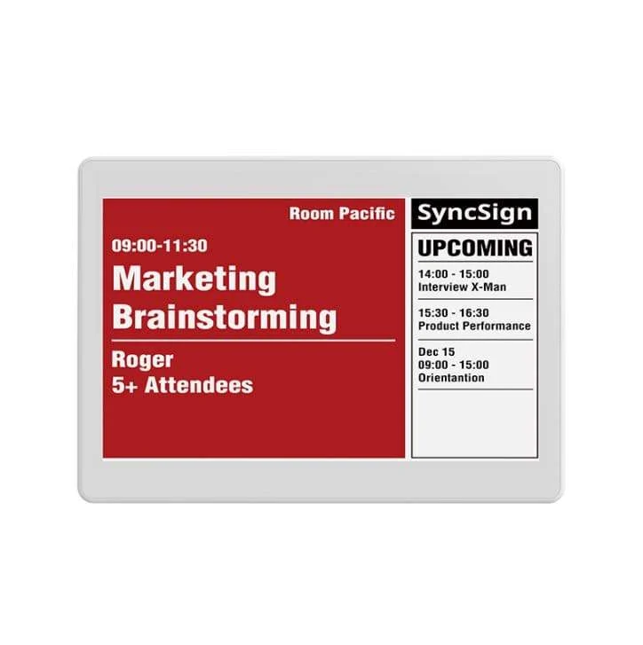 SyncSign Meeting Room Scheduler- 7.5 inch Screen + Hub + Wall Mount